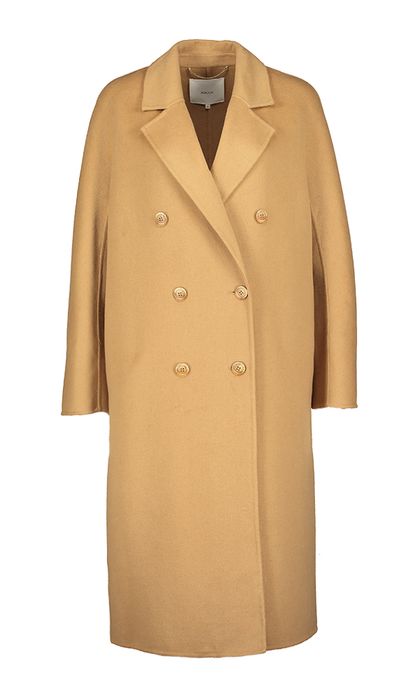 Camel kleurige lange mantel Diddato Kocca