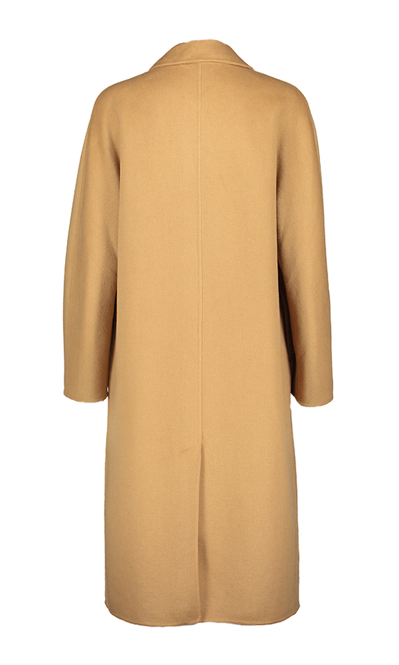 Camel kleurige lange mantel Diddato Kocca