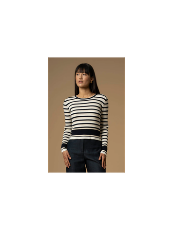 Multicolor gestreepte pull met metaaldraad Marianne Kocca 