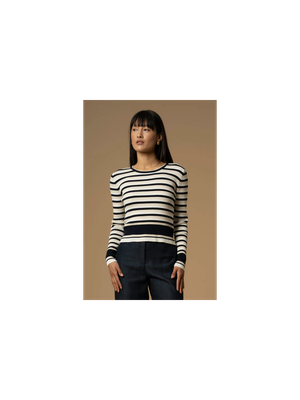 Multicolor gestreepte pull met metaaldraad Marianne Kocca