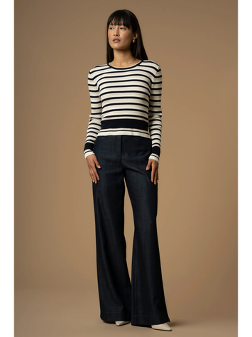 Multicolor gestreepte pull met metaaldraad Marianne Kocca 