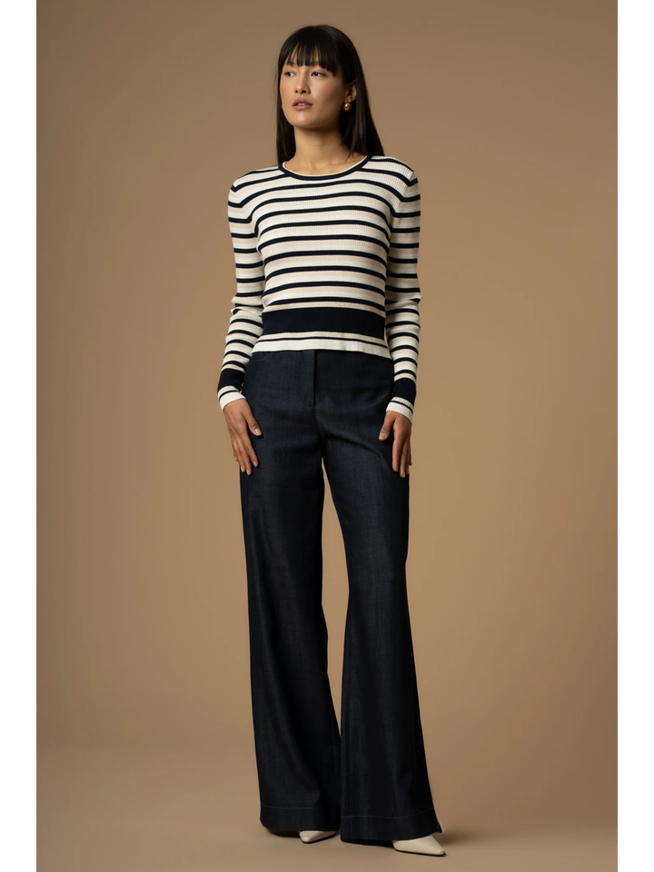 Multicolor gestreepte pull met metaaldraad Marianne Kocca 