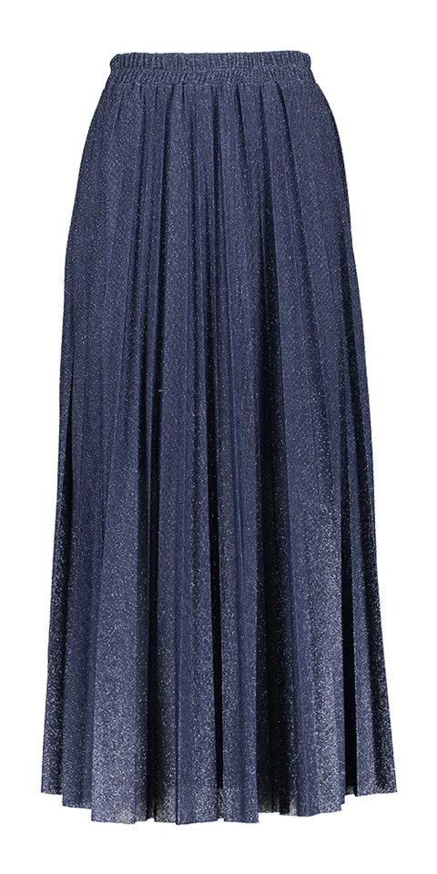 Blauwe feestelijke plooirok met glitter Alemanno Kocca 