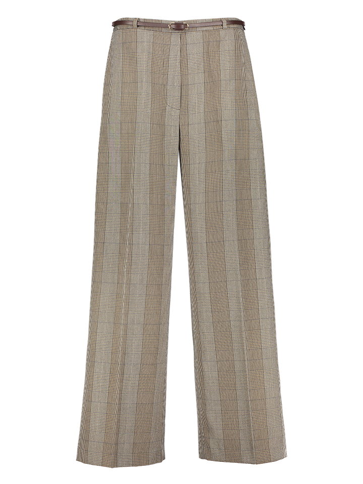 Bruin, wit en zwarte geruite broek Engracia Kocca