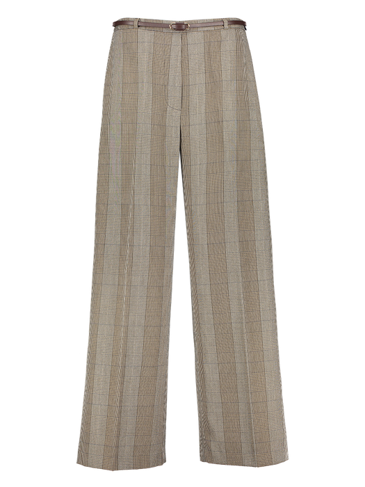 Bruin, wit en zwarte geruite broek Engracia Kocca