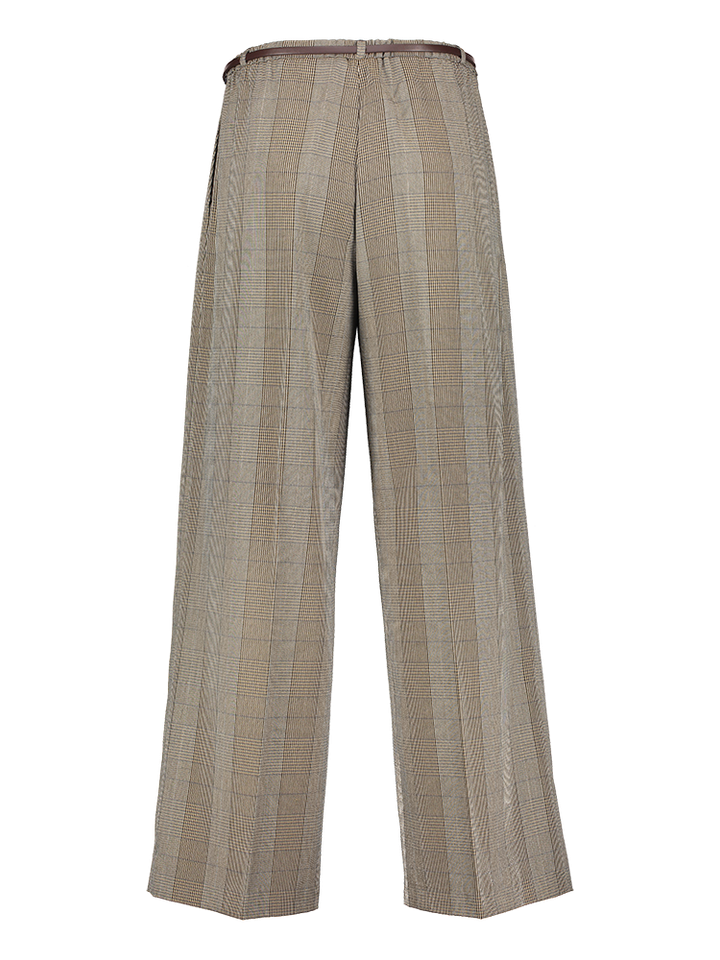 Bruin, wit en zwarte geruite broek Engracia Kocca