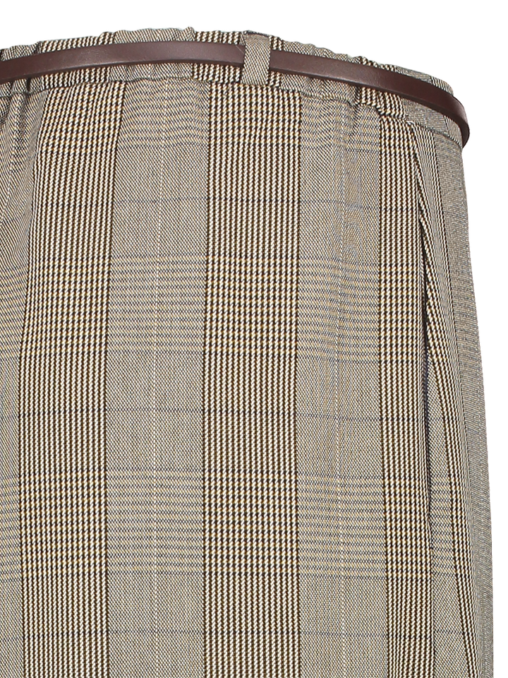 Bruin, wit en zwarte geruite broek Engracia Kocca