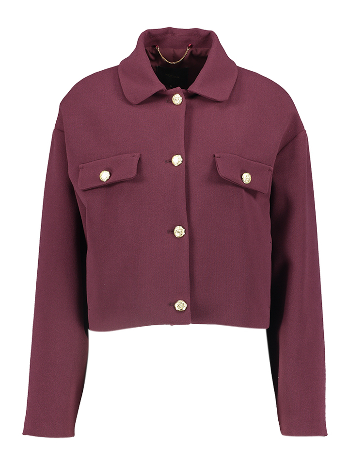 Bordeaux vestje met goudkleurige detailknopen Sofian Kocca