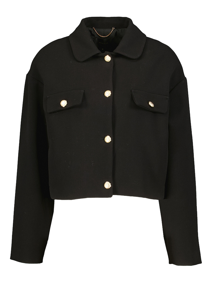 Zwart vestje met goudkleurige detailknopen Sofian Kocca