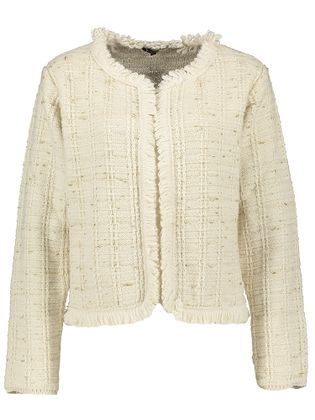 Kocca Beige openvallende gilet met goudkleurig detail Bruno