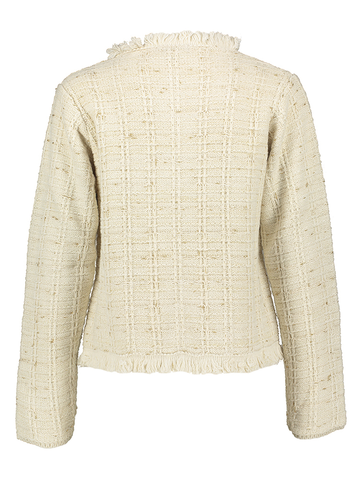 Beige openvallende gilet met goudkleurig detail Bruno Kocca 