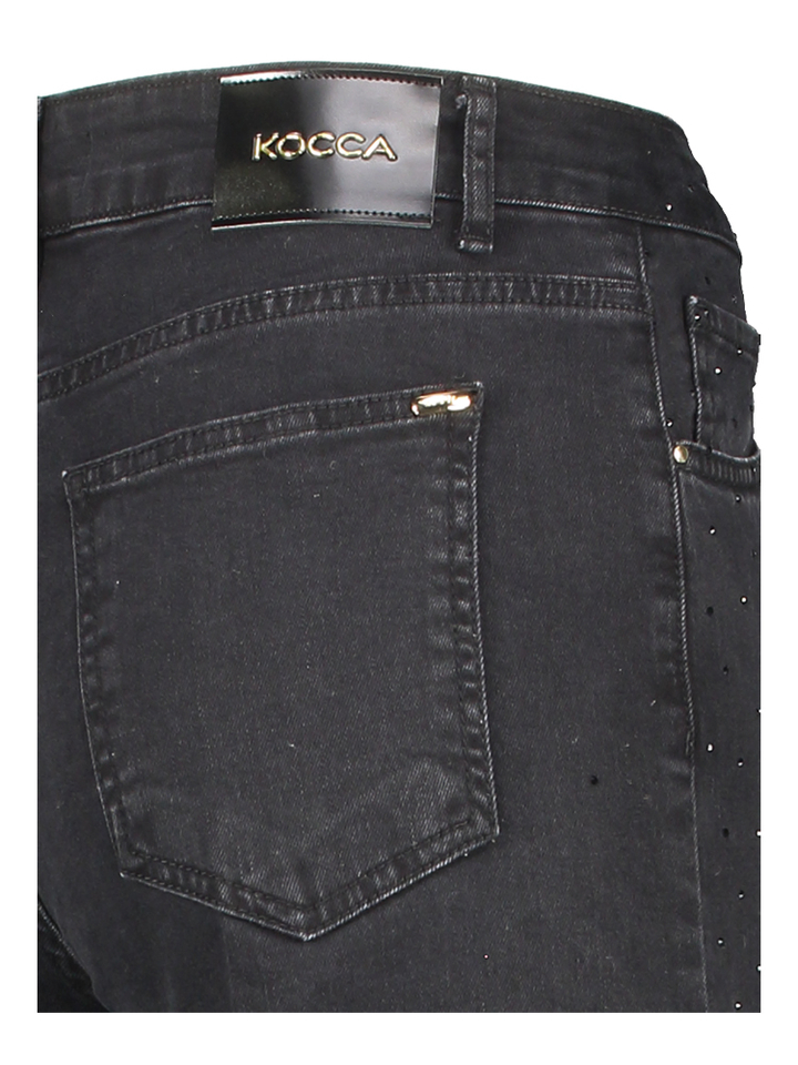 Zwarte straight jeans met strass Donvina Kocca 