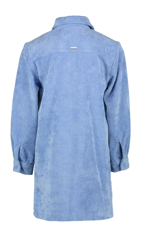 Lichtblauwe ribfluwelen jurk met knopen Skye Blue Bay