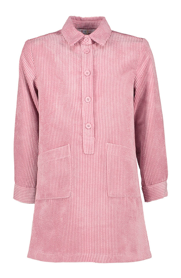 Blush pink ribfluwelen jurk Stephanie Blue Bay