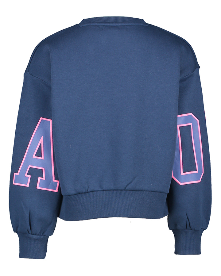 Blauwe trui met kleurrijke details Alba Blue Bay