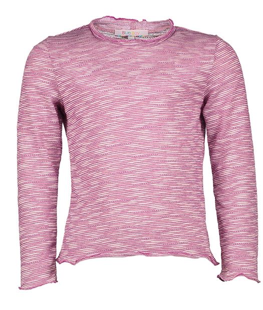 Purple mix t-shirt met ronde hals en lange mouwen Justine Blue Bay