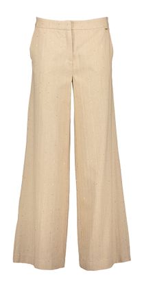 Blue Bay Beige broek met pailletten en fijne krijtstreep Kato
