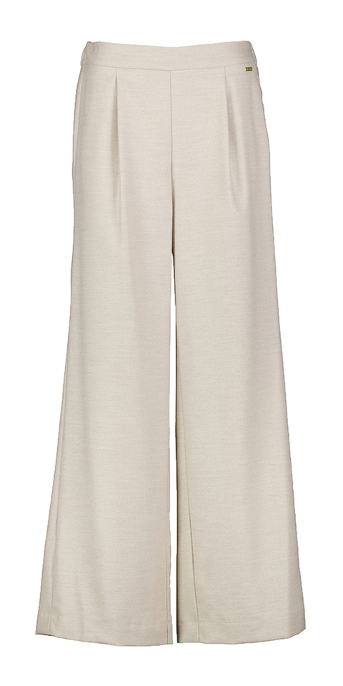Beige wijde broek met rits Kamilla Blue Bay