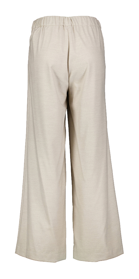 Beige wijde broek met rits Kamilla Blue Bay