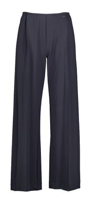 Blue Bay Donkerblauwe losvallende broek met bandplooien en elastiek Kitty
