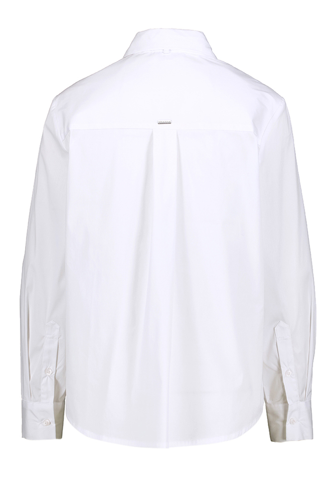 Witte katoenen bloes met strik Ginger Blue Bay 