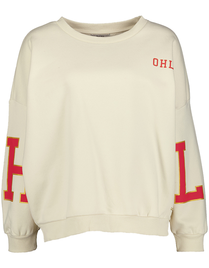 Beige trui met kleurrijke details Babette Blue Day