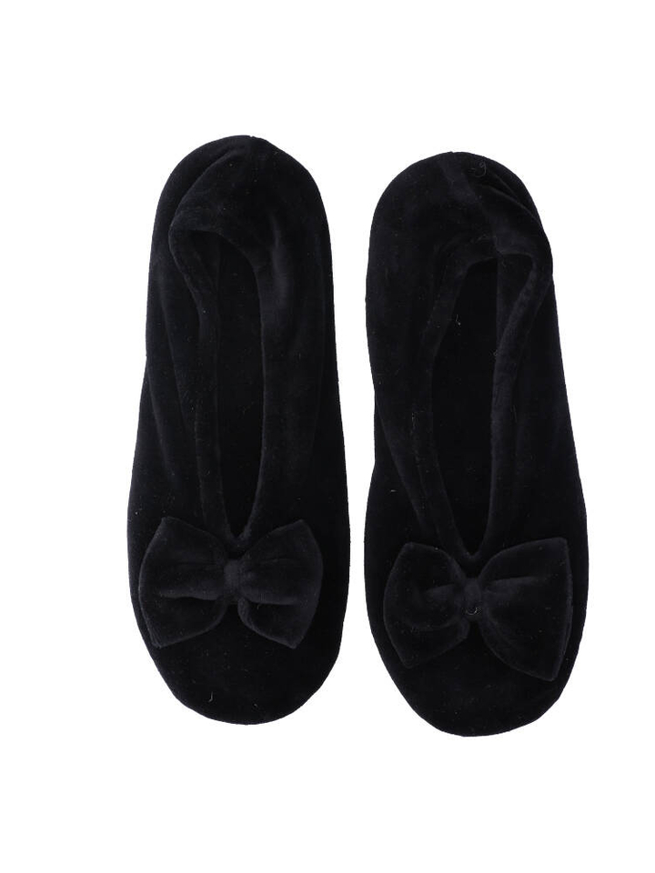 Zwarte pantoffels met strik Isotoner 