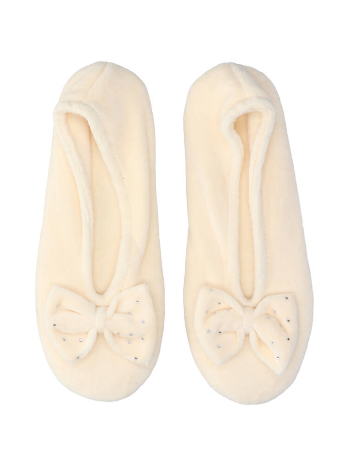 Beige pantoffels met strik Isotoner