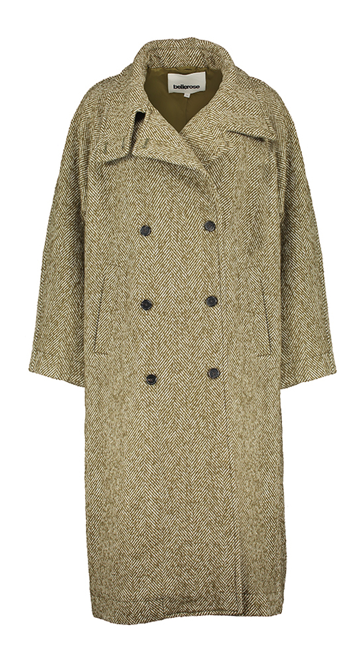 Groene oversized wollen Juliette mantel met print Bellerose