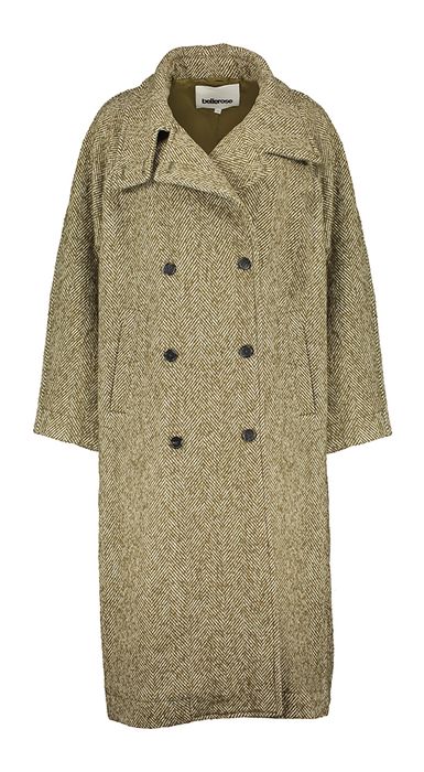 Groene oversized wollen Juliette mantel met print Bellerose