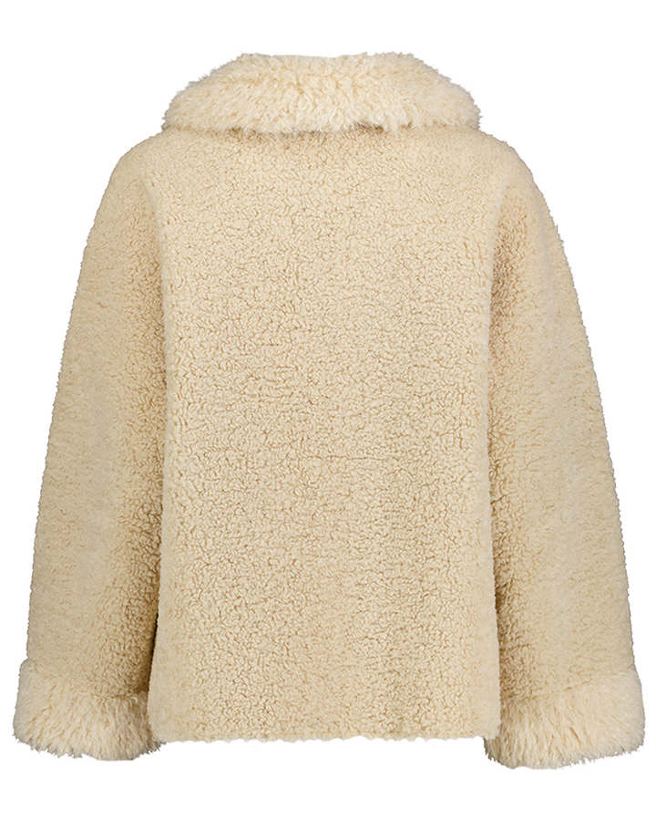 Ecru faux fur jas in teddy Bellerose 