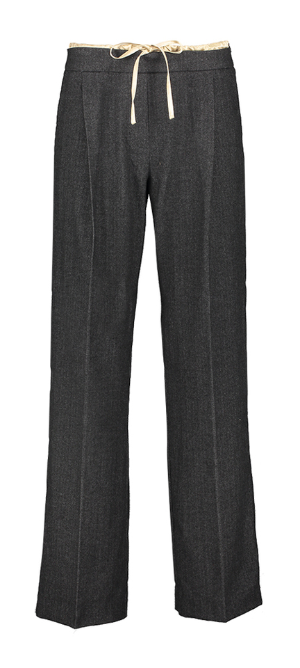 Donkergrijze broek met goudkleurig randje Turin Bellerose