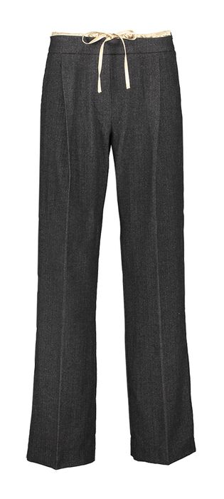 Donkergrijze broek met goudkleurig randje Turin Bellerose