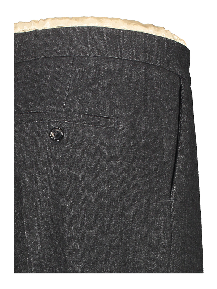 Donkergrijze broek met goudkleurig randje Turin Bellerose