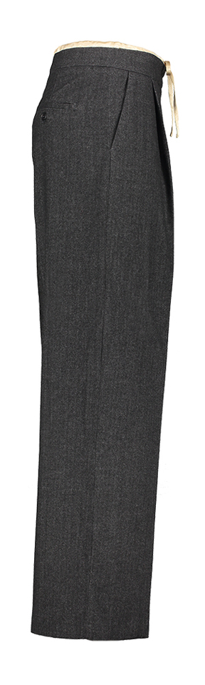 Donkergrijze broek met goudkleurig randje Turin Bellerose