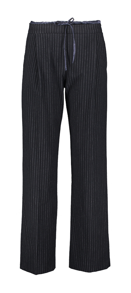 Blauwe gestreepte loose fit broek Turin Bellerose