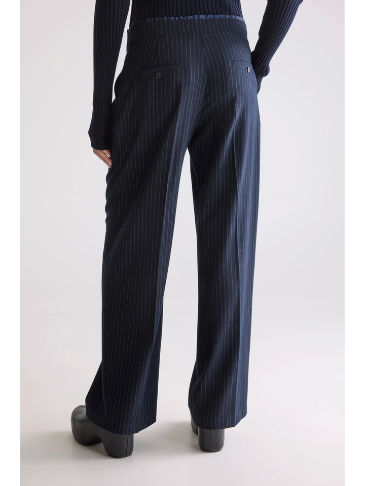 Blauwe gestreepte loose fit broek Turin Bellerose