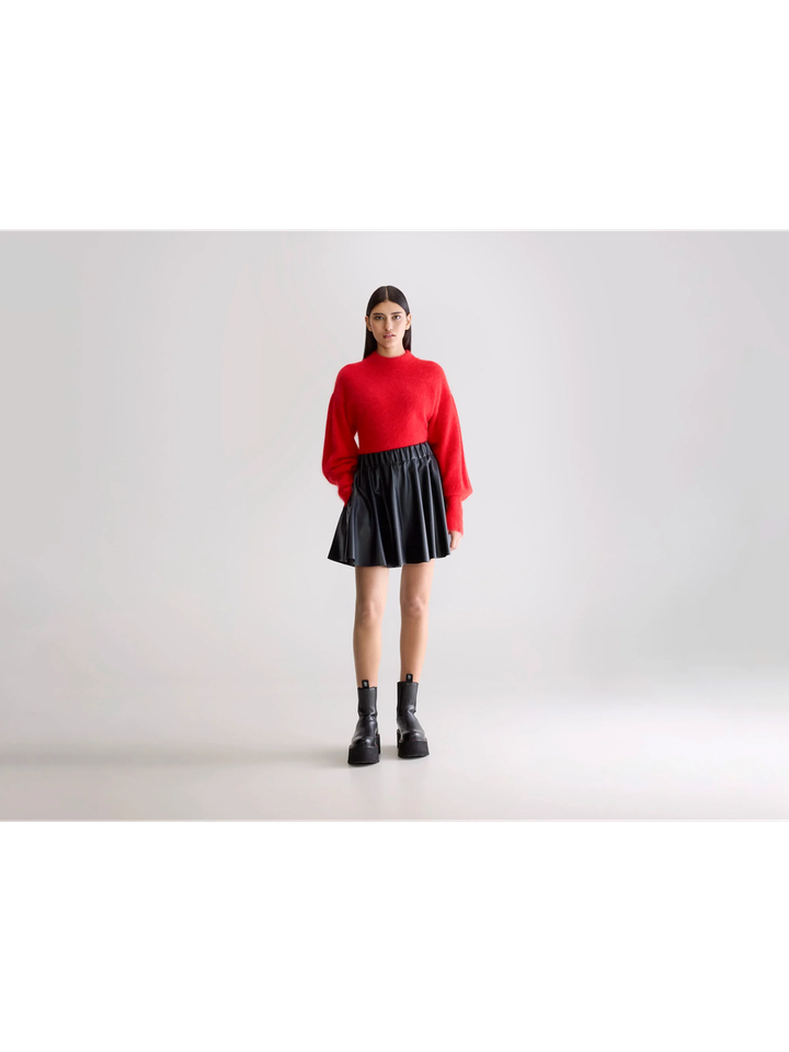 Zwarte minirok in imitatieleer Hezza Bellerose