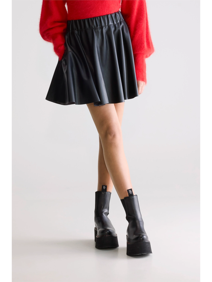 Zwarte minirok in imitatieleer Hezza Bellerose