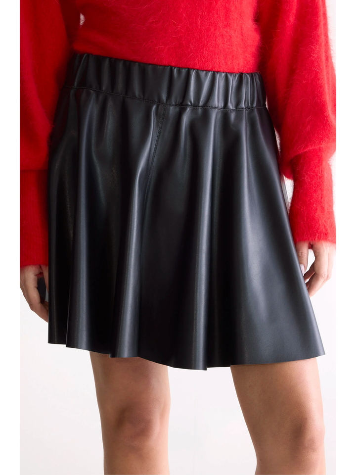 Zwarte minirok in imitatieleer Hezza Bellerose