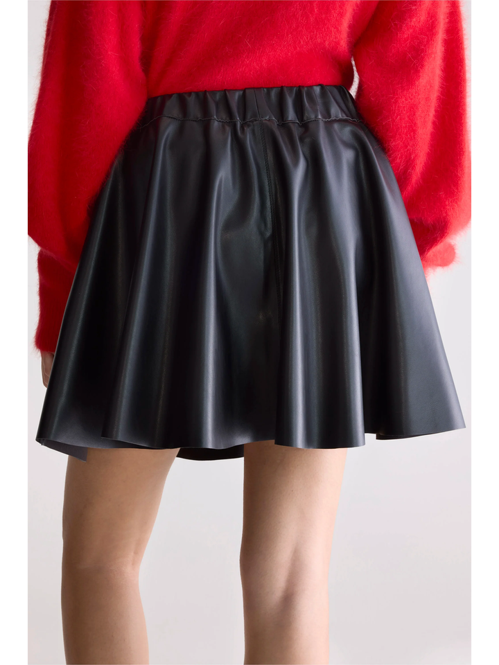 Zwarte minirok in imitatieleer Hezza Bellerose