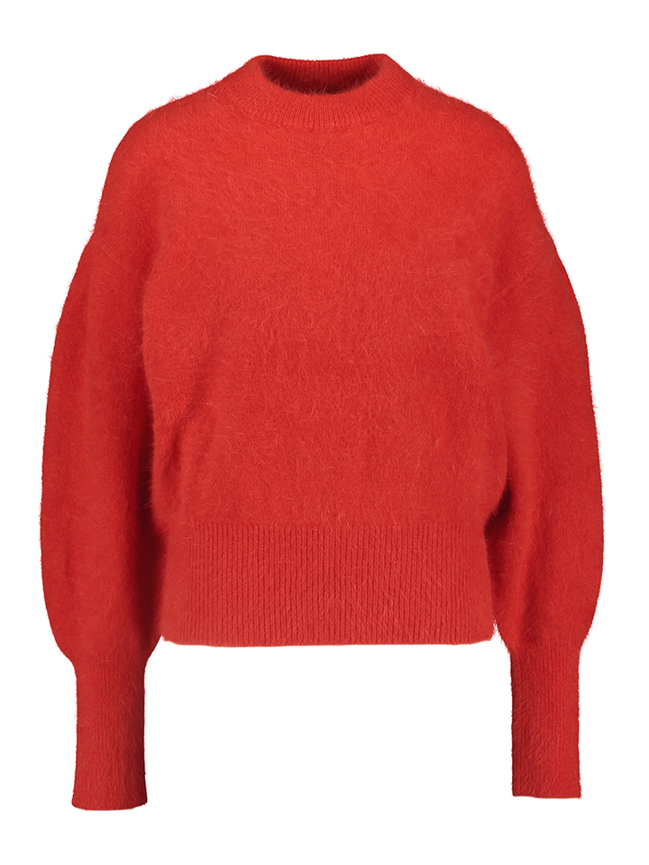 Rode wollen pull met ronde hals Dateka Bellerose dames