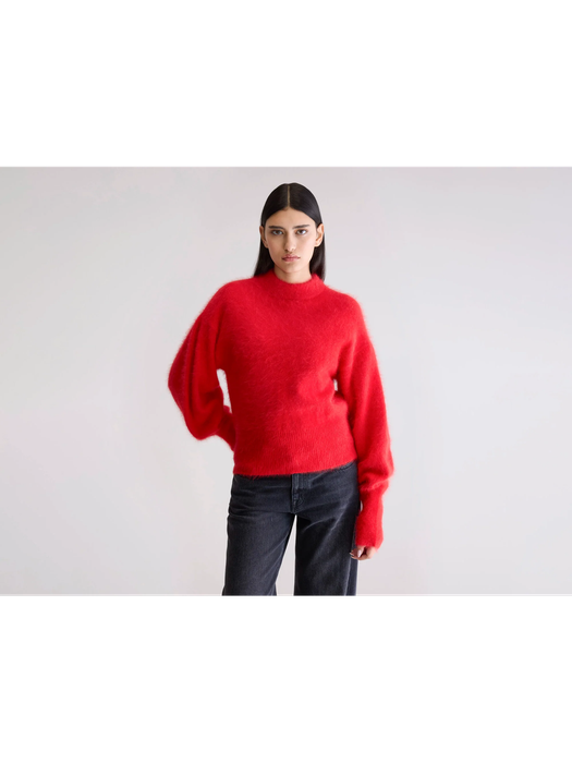 Rode wollen pull met ronde hals Dateka Bellerose dames