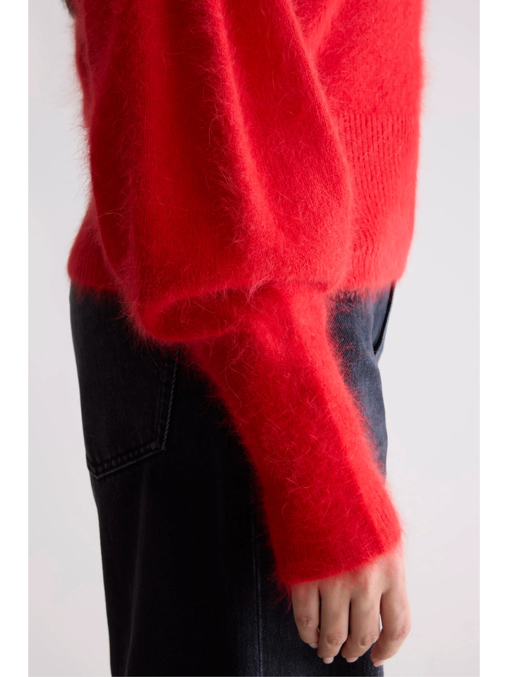 Rode wollen pull met ronde hals Dateka Bellerose dames