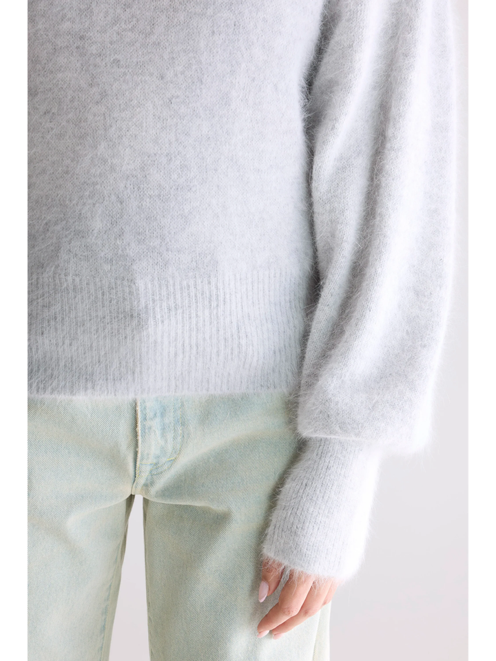 Lichtgrijze wollen pull met ronde hals Dateka Bellerose dames