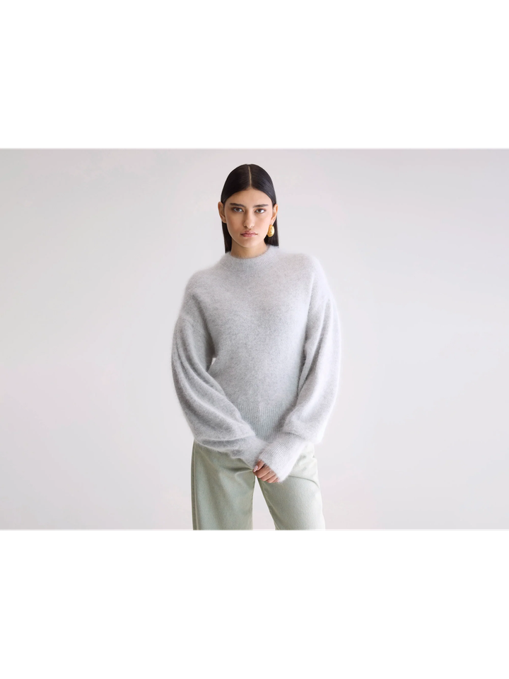 Lichtgrijze wollen pull met ronde hals Dateka Bellerose dames