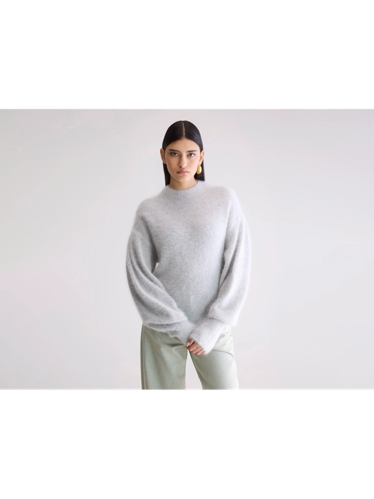 Lichtgrijze wollen pull met ronde hals Dateka Bellerose dames