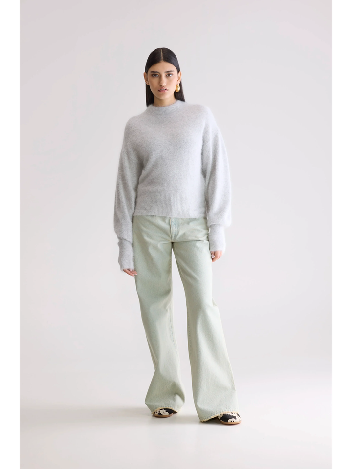 Lichtgrijze wollen pull met ronde hals Dateka Bellerose dames