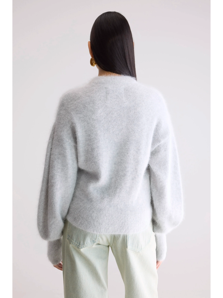 Lichtgrijze wollen pull met ronde hals Dateka Bellerose dames