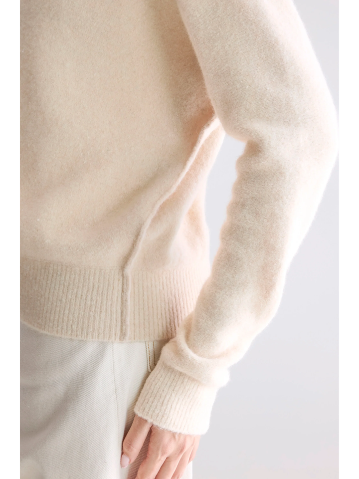 Beige wollen poll met boothals Derny Bellerose dames